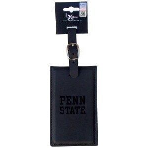 black luggage tag with engraved Penn State